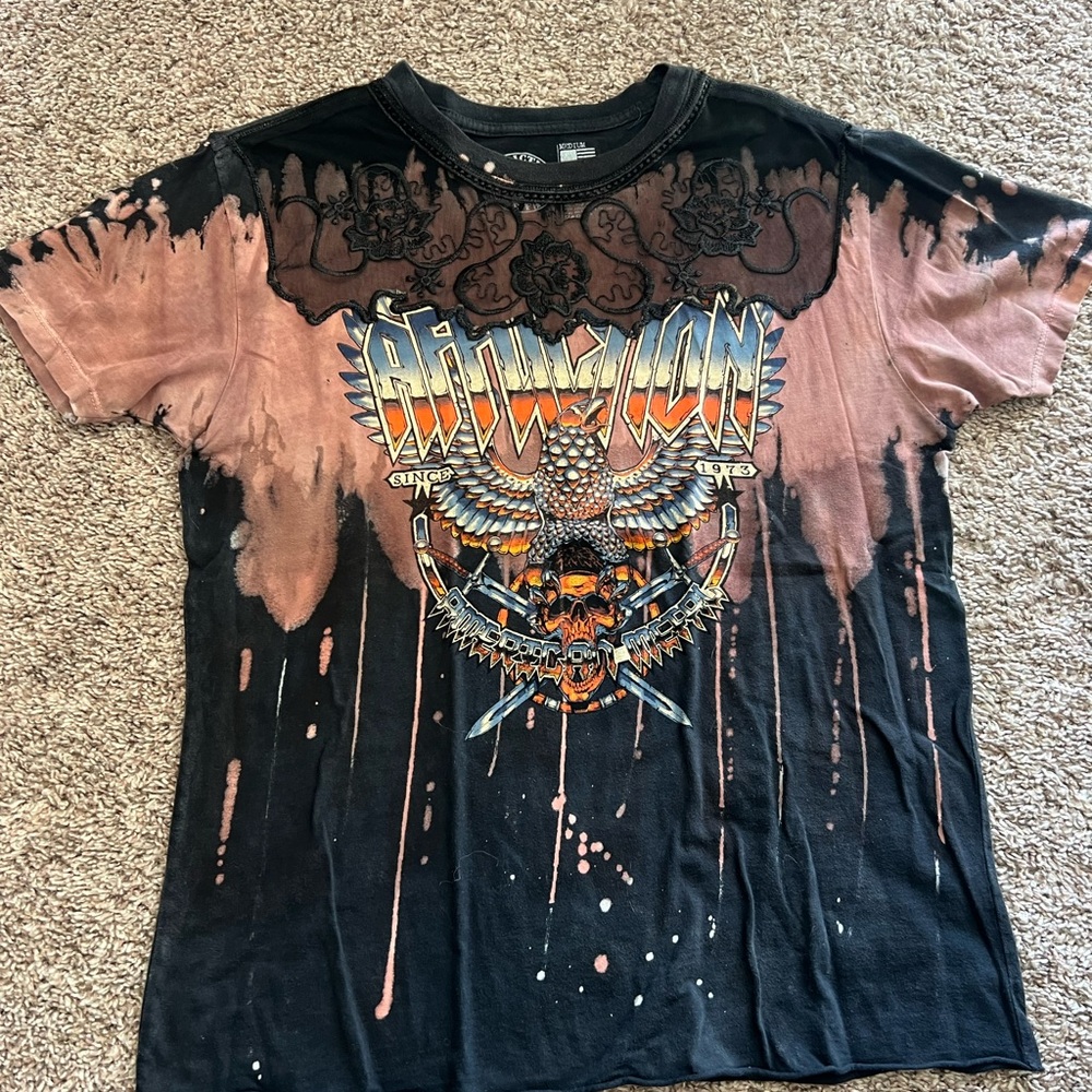 Affliction Black Lace American Metal Tee